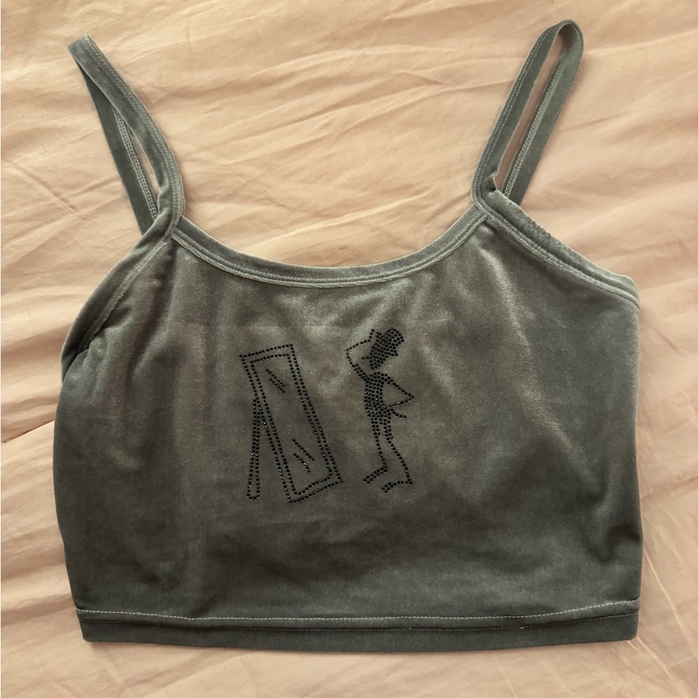 Grey Velvet Fashion Brand Company Logo Tank